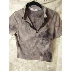 GREAT SHAPE   AQ Sport short sleeve top sz large front 1/2 zip